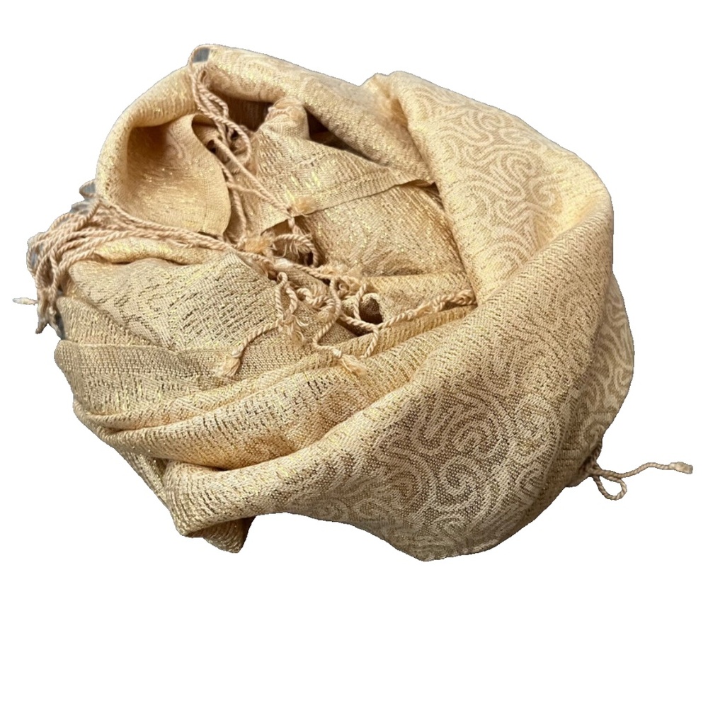 (NWD) Collection XIIX Women's Shimmer/Metallic Evening Wrap/Scarf Champagne